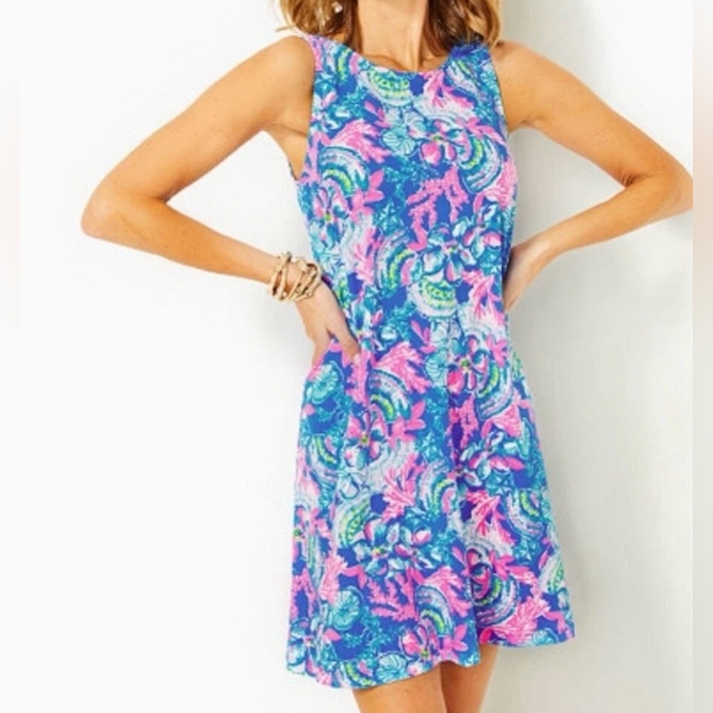 Lilly Pulitzer Kristen Dress Blue Tang Sitting Seaside XS NWT!